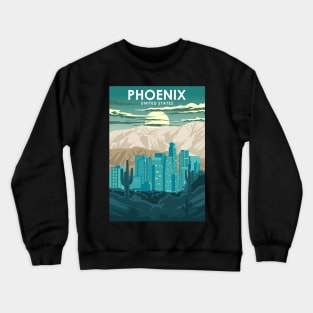 Phoenix Arizona United States Vintage Minimal Retro Travel Poster Crewneck Sweatshirt